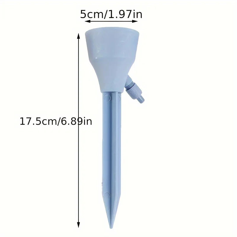 Kit com 5 Espigões Autoirrigáveis – Irrigação por Gotejamento com Fluxo Ajustável (Sem Bateria)