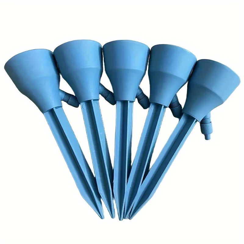 Kit com 5 Espigões Autoirrigáveis – Irrigação por Gotejamento com Fluxo Ajustável (Sem Bateria)